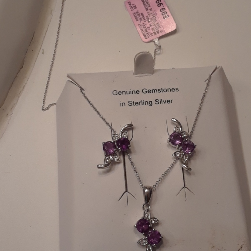 Amethyst Necklace and earring set